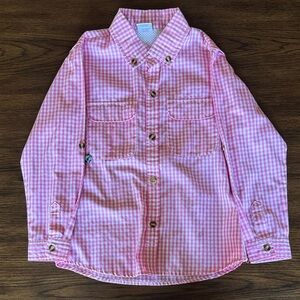 Kids Pink Gingham Button-Down Shirt